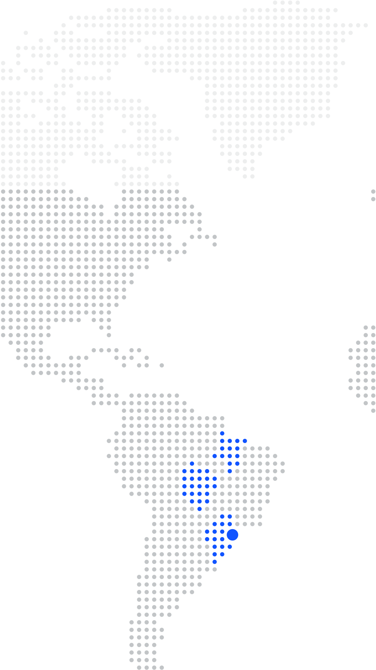 Mapa do mundo formado por pontos